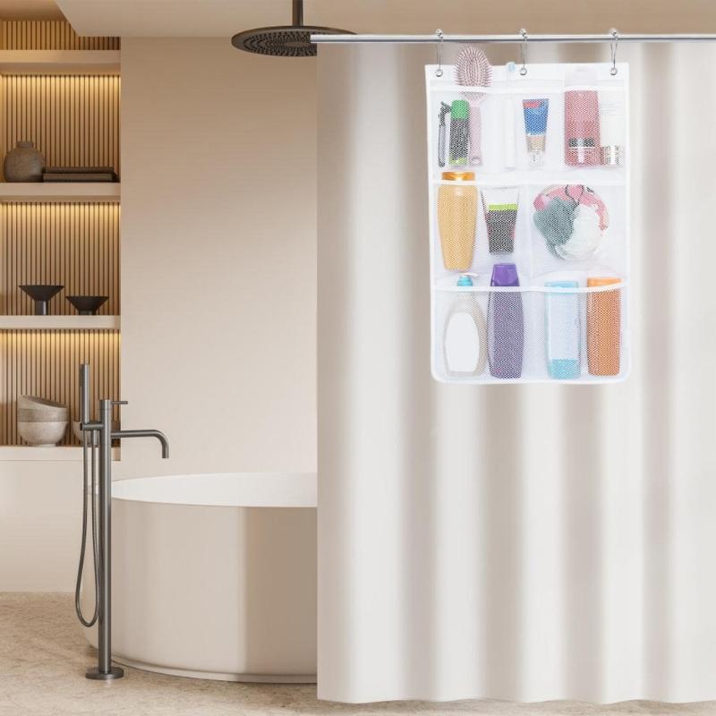 Multifuntional Bathroom Wall Pouch Hanging Storage Bag Waterproof Shower Caddys Suitable for Shampoo Soap Toothbrush