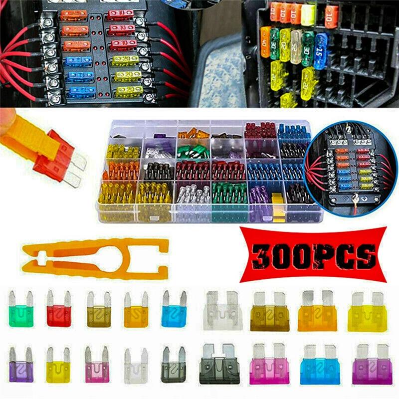 

2025 Trend 300Pcs Car Blade Fuse Assortment Kit Auto Truck Automotive Medium Small Fuse Mixed Motorcycle Circuit Fuse With Box