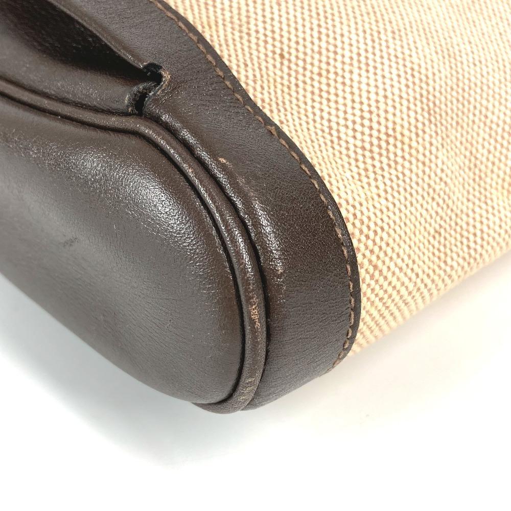 Hermes Equi Pouch Flap Bag Clutch Bag Leather/Canvas Beige/Brown