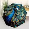 1pc Peacock Feather Automatic Umbrella High Quality Canopy, Portable Folding Umbrella with, Ideal Gift for - Travel, Everyday, Formal Events, Stylish