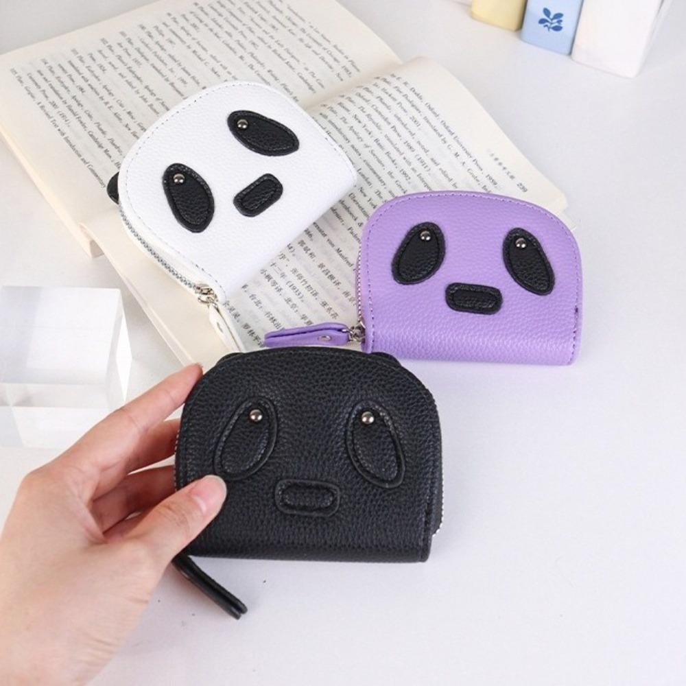 Mini Panda Card Holder Zipper Women Wallet Fashion PU Leather Coin Purse  Outdoor