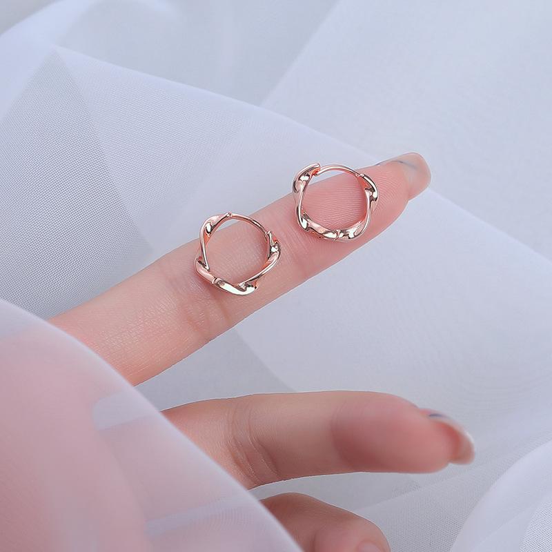 2022 Versatile High-End Möbius Ear Hoops: Women's Unique Niche Stud & Plain Hoop Earrings.