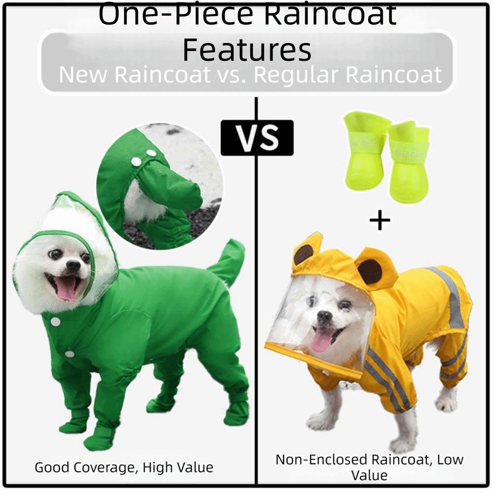 Waterproof Dog Raincoat Transparent Hood Pet Rain Jacket Rompers Cat Rainproof Pet Clothes  Pet Cat