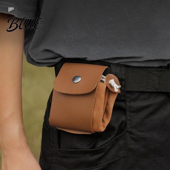 Sac de cueillette mains libres Sac de glanage pliable avec ceinture Toile et cuir PU Ceinture de taille réglable Pochette pour fruits et légumes Pliable
