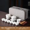 Suet jade white porcelain ink wind kung fu tea set high-end household tea business gift printing