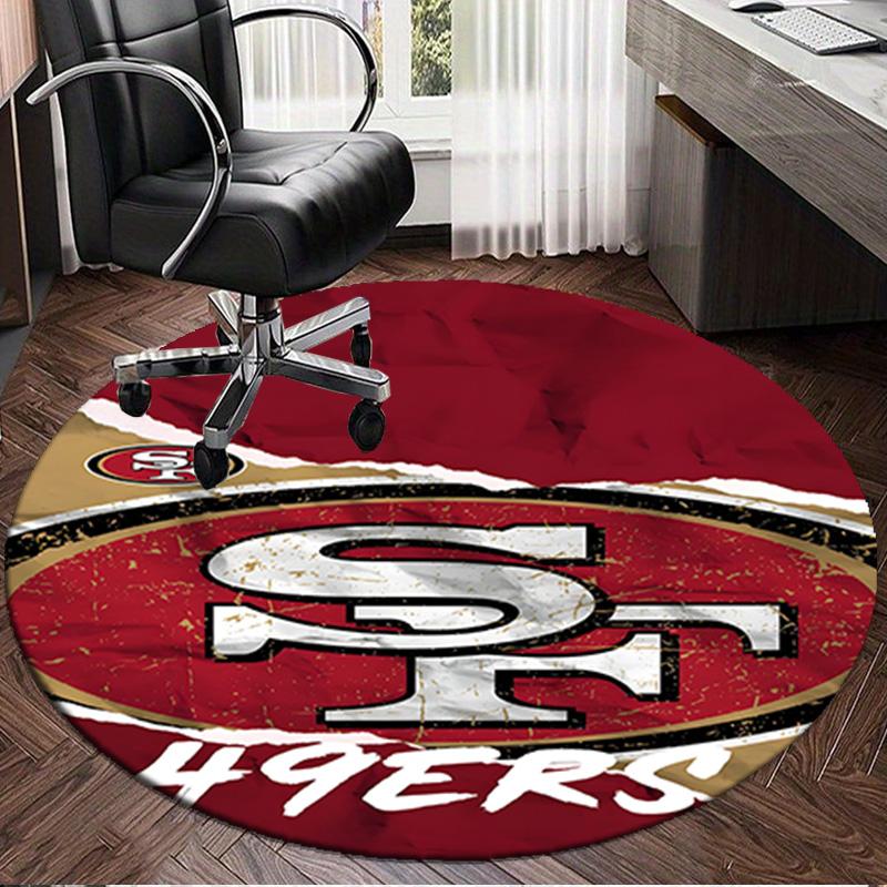 San Francisco Football Round Mat, Anti-slip Circle Carpet Chair Rug For livingroom,Bedroom, Doormat Home Decor Gift Christmas Gifts