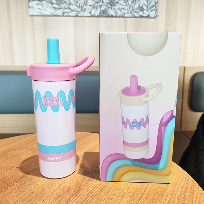 Cute Fashion Girls Insulated Stainless Steel Travel Mug With Handle For Office And Outdoors
