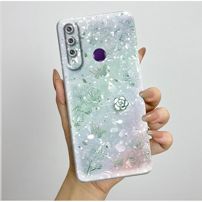 Für Huawei Y6p Hülle MED-LX9 Hübsche Schmetterlingsblumen Coque Weiche Flüssigsilikon Handyhülle Für Huawei Y7p Y 6p 2020 Rückseite