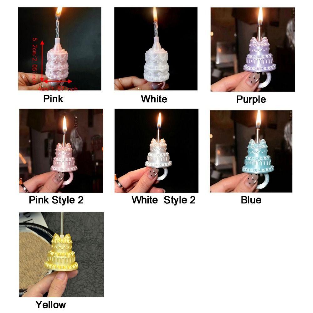 Silk Finish Birthday Cake Ring European Style Mini Cake Candle Ring  Party Decor