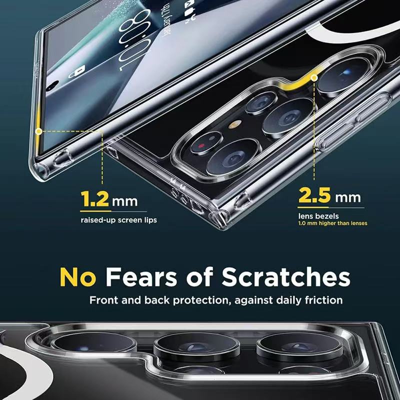 Transparent Minimalist Acrylic for Magsafe Case for Samsung Galaxy S26 Ultra Edge Magnetic Wireless Charging Shockproof Cover