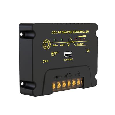 Controlador de carga solar de 20 A, regulador de panel solar de 12 V/24 V con puerto USB de 5 V, controlador de carga MPPT