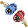 R 134a Gas Quick Connector, HVAC AC Valve Core Manifold with 1 X Blue Quick Coupler for A/C Manifold Gauge Set