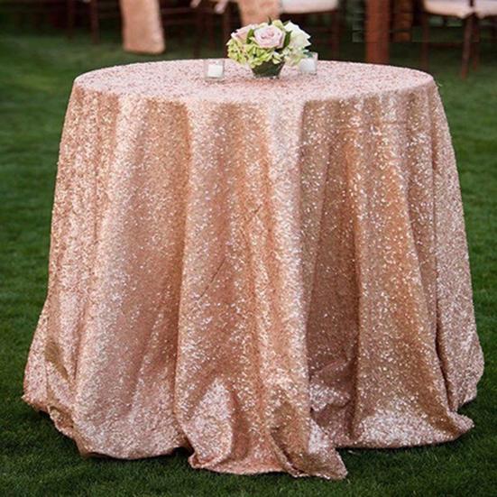 Tablecloth Round Shape Stunning Sequins Reusable Tablecloth Scratch-Resistant Breathable Stain-Resistant Table Cover