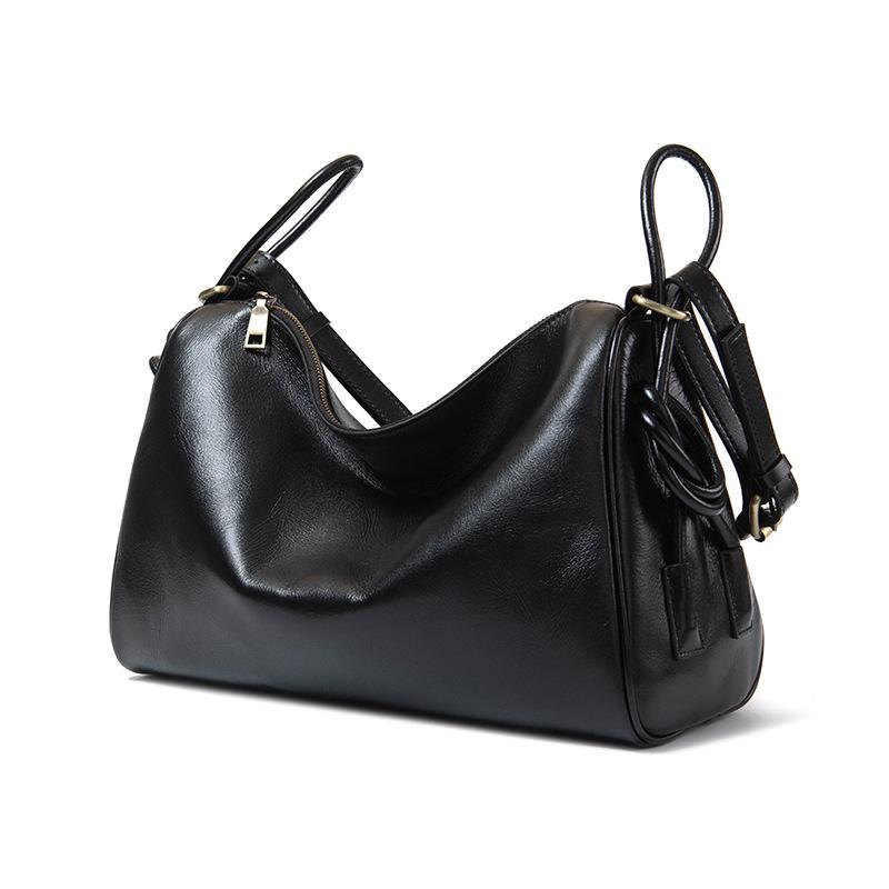 Genuine Leather and Cowhide Boston Bag Versatile and Fashionable Single-shoulder Bag Casual Crossbody Bag