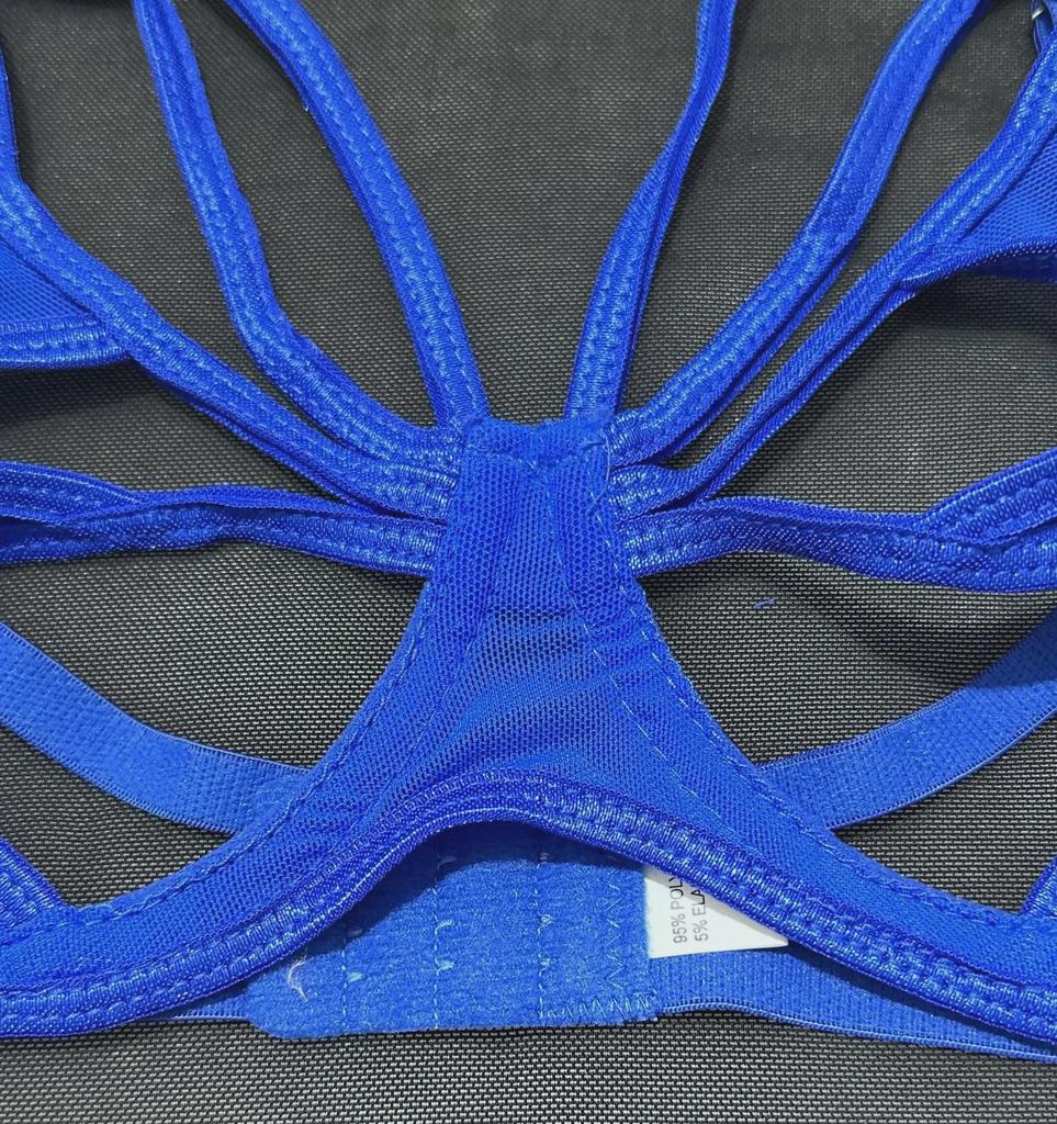 European and American Hot-Selling Erotic Lingerie: Sexy Hollow Mesh, Slim-Fit, Underwire, 4-Piece Set