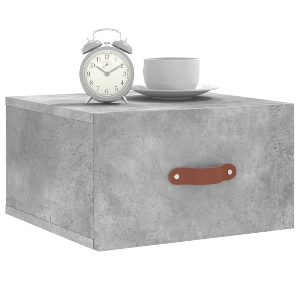 Wall Mounted Nightstand Concrete Gray 35 x 35 x 20 cm