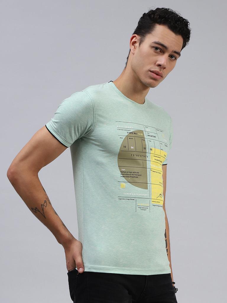 MONTE CARLO Men Smart Fit Green Tshirt