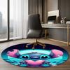 Stitch Printed Round Rug Carpet Chair Rug Area Rug Entryway Doormats,for Office Chair Living Room Bedroom Kitchen Room.