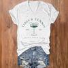 Spring and summer new 3D digital printed women's short sleeved fashion trend loose casual V-neck T-shirt for women 3423