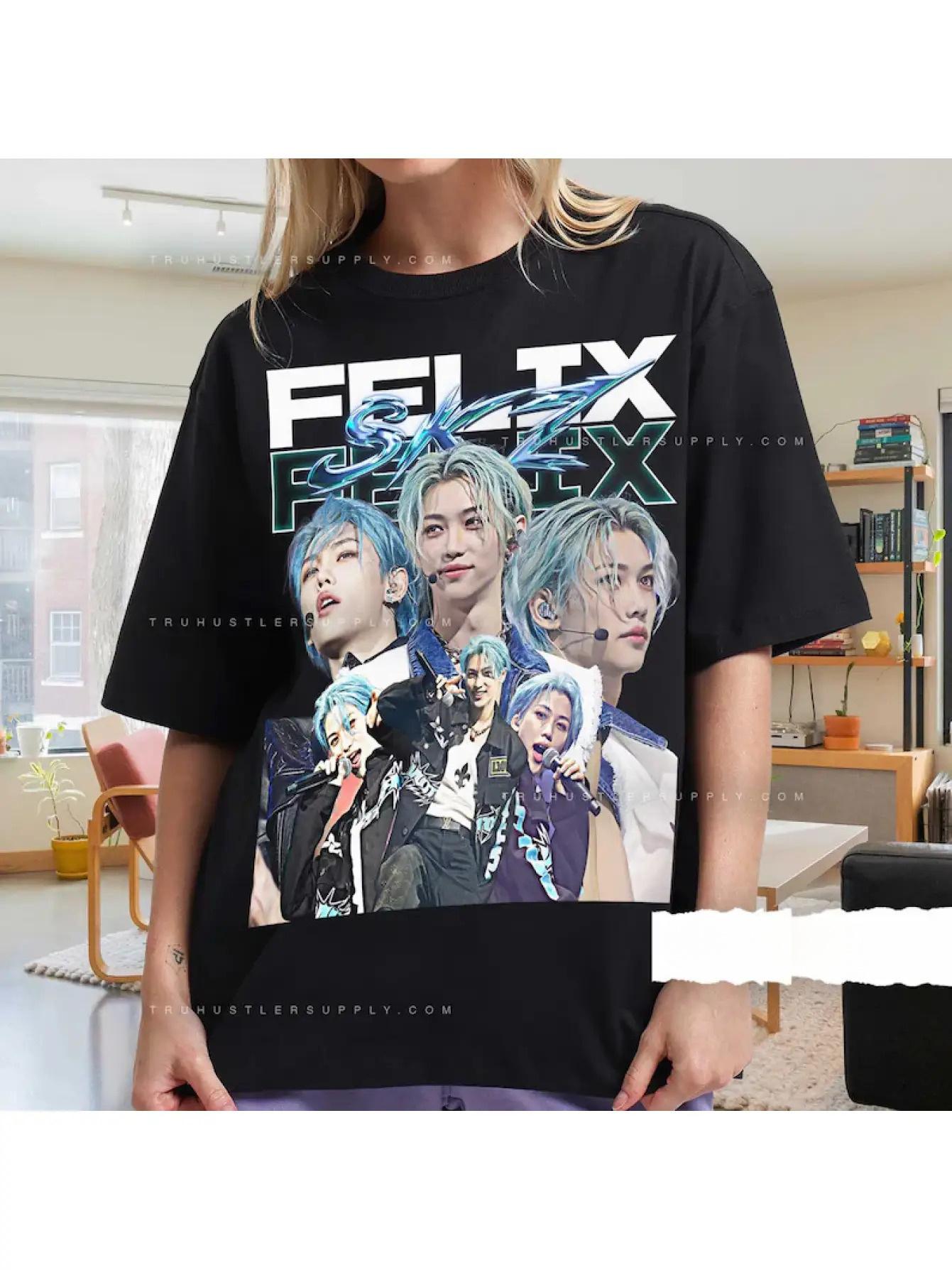 Vintage Felix SKZ&Y2K Kpop Graphic T-shirt S