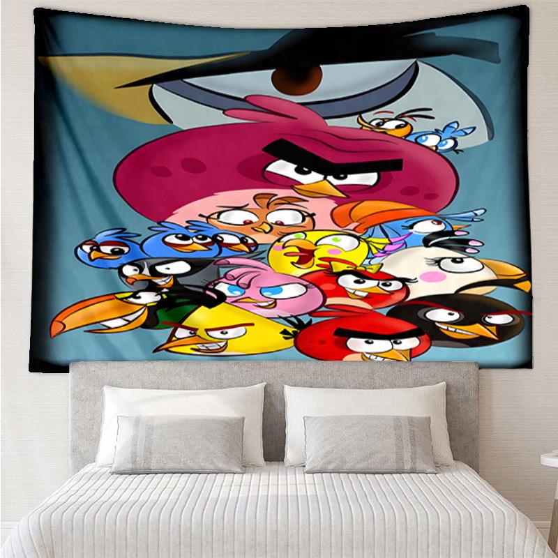 1PC Red Birds Characters Collage K-pop music group Tapestry Accessories for Bedroom,Livingroom, dormitory Room Wall Decor Fan Birthday Gifts