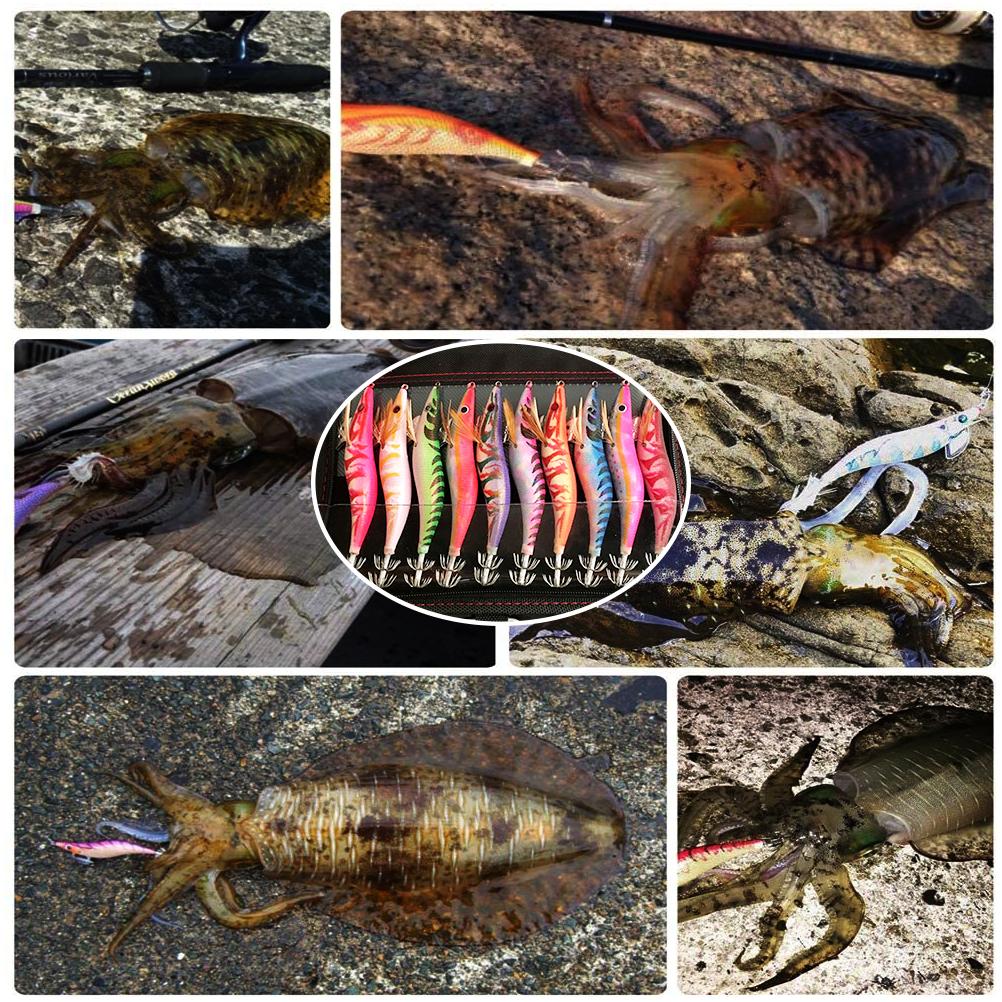 10pcs Luminous Fishing Lures Eyes Floating Hard Shrimp Plastic Baits