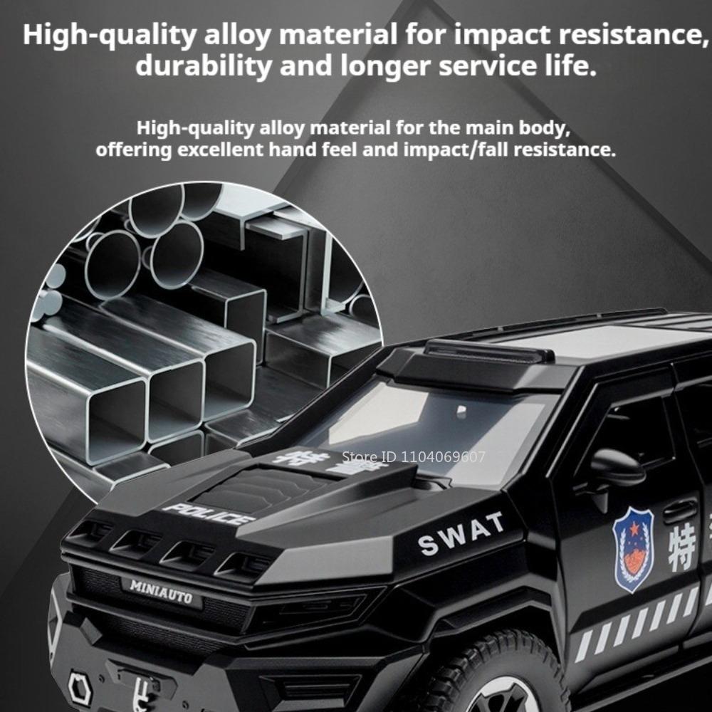 1:24 Modellspielzeug Rezvani Vengeance Sabertooth Gepanzerte Polizeiautos Legierung Druckguss Türen Geöffnet Rückzieher Sound Licht Kind Edutainment