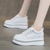 Fashion 7CM Heel Sneakers for Women Genuine Leather Platform Wedge Women Casual Shoes Women Bling Walking Shoes Fashion Sneakers Pumps