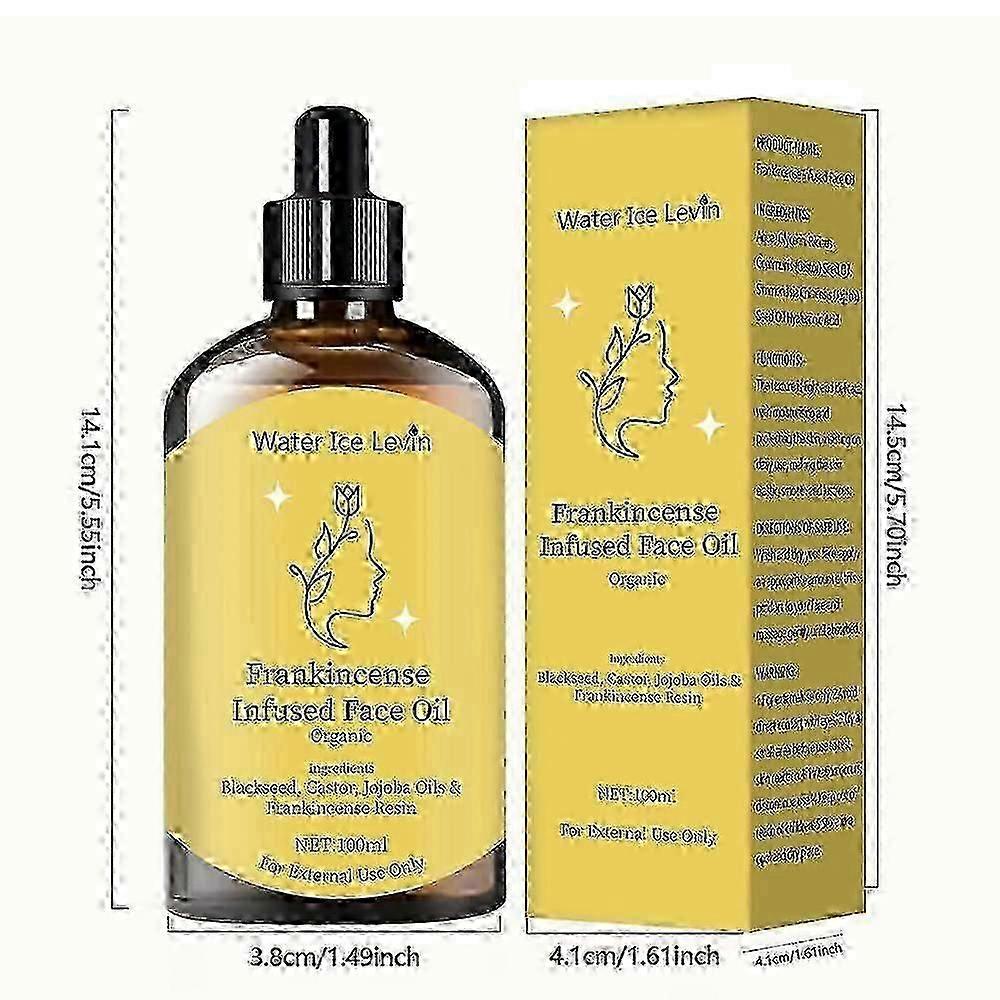 Frankincense Resin Facial Oil with Castor & Jojoba Oils, Anti-Wrinkle Moisturizer Cold Pressed Serum, Natural Skincare Hydrates & Nourishes Skin