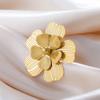 Cazador Big Flower Women's Ring Gold Color Open Rings Stainless Steel Adjustable Jewelry Waterproof Party Wedding Gifts Trendy