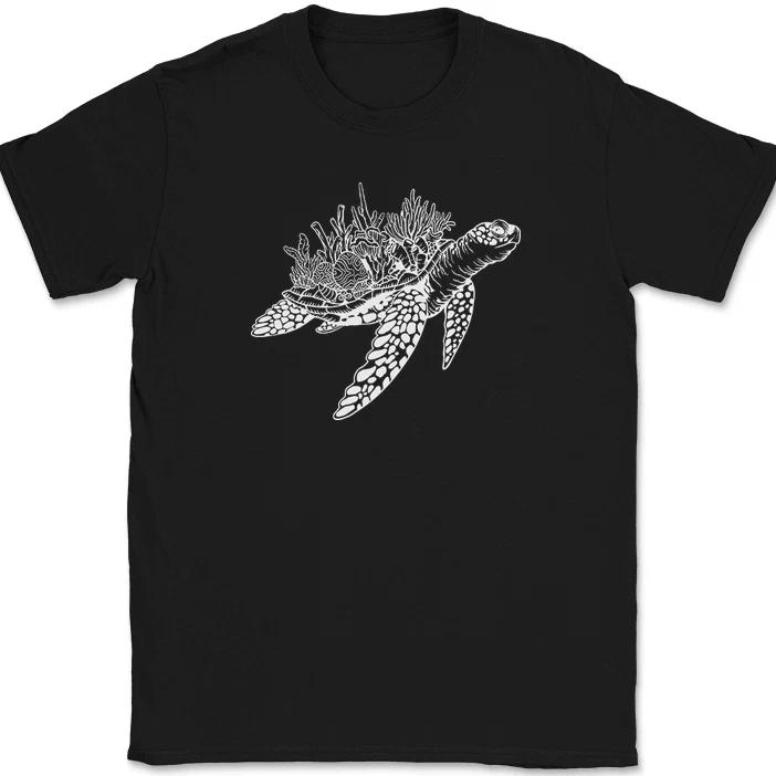 Turtle Coral Shell T-Shirt Funny Humor Novelty Tee