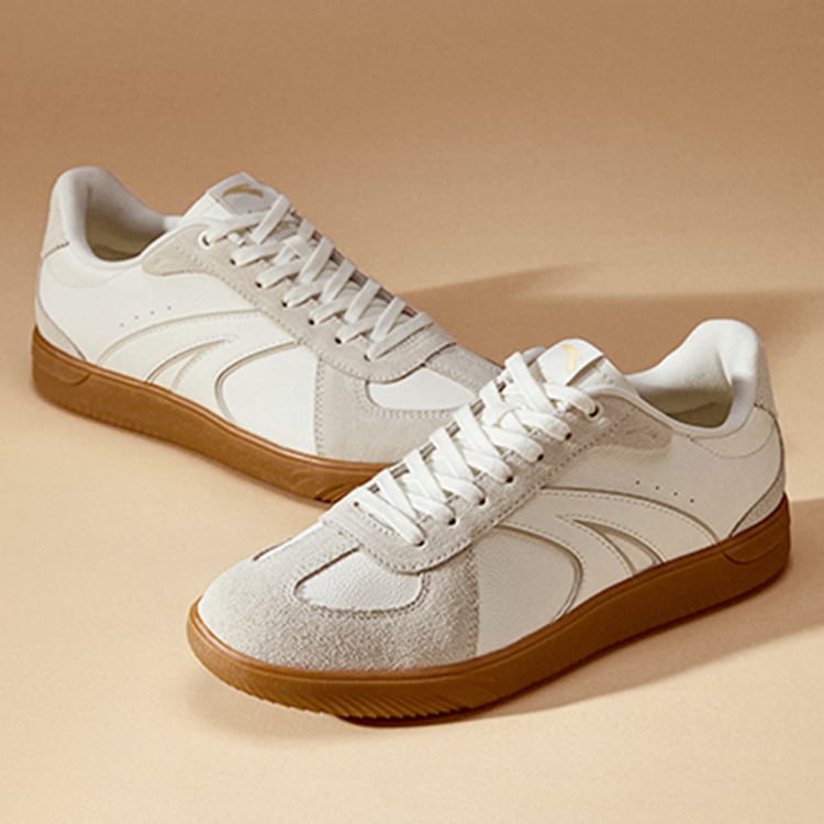 Anta TT Abrasion Resistant Low Top Skateboard Shoes Women's White Gray 922618009F-5