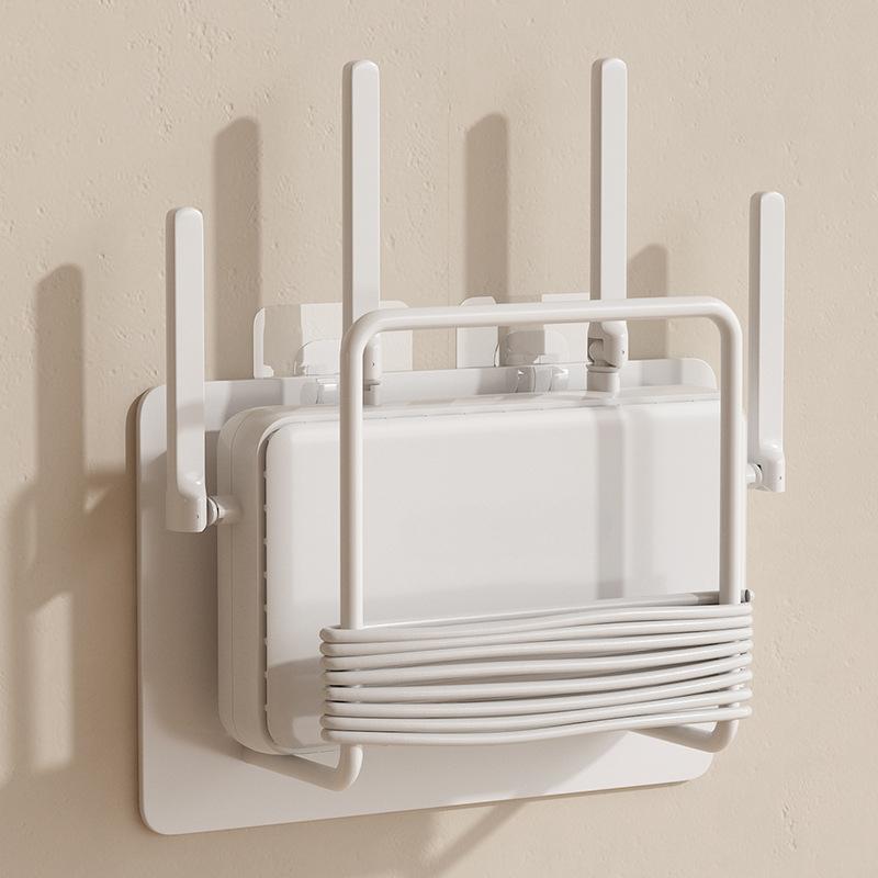 Wall Mount Router Stand Rack with Cable Management Design for Storage Box Bracket and Top Box, No Drilling Required, Wi-Fi Rack,