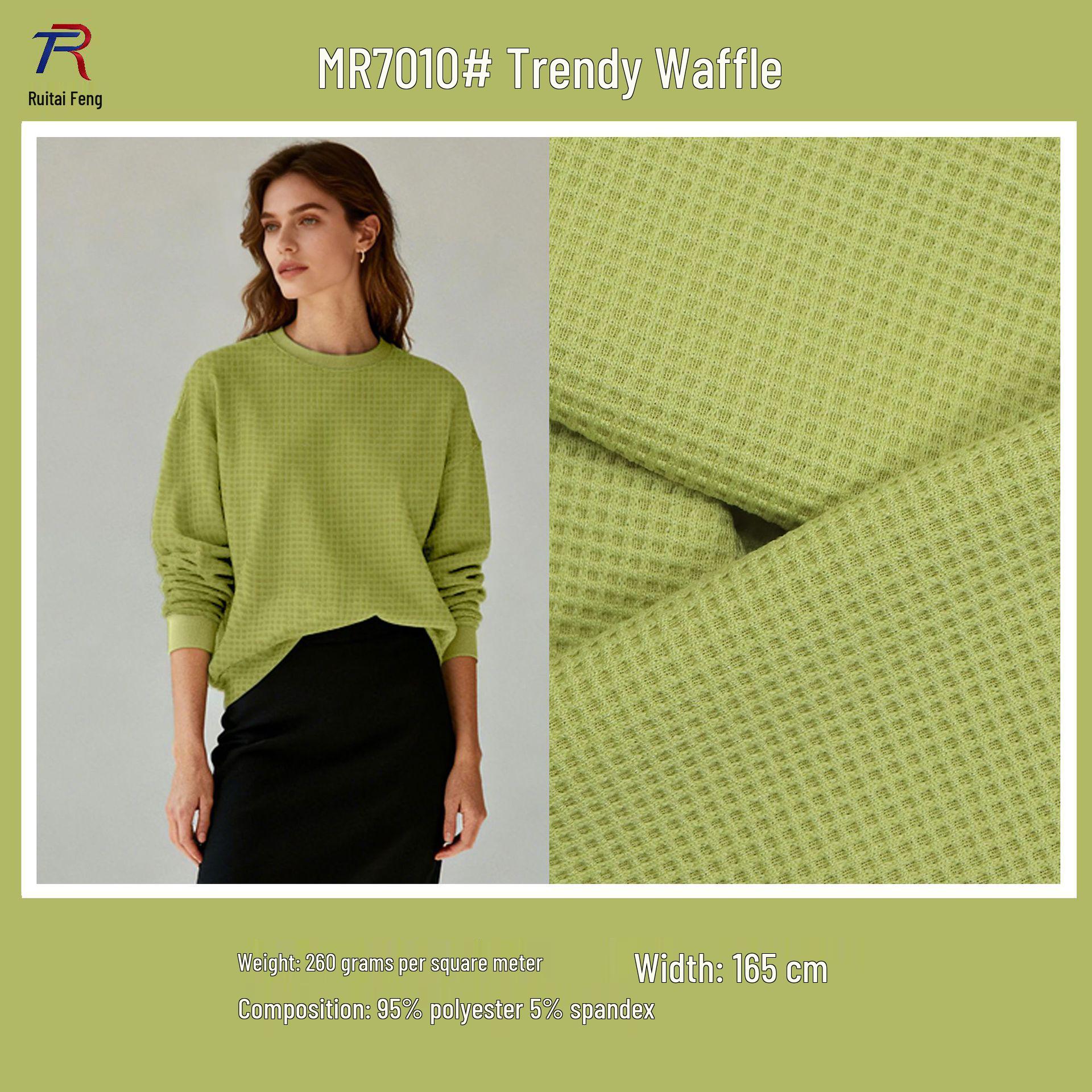 

Textured 250g Polyester-Spandex Waffle Fabric for T-Shirts & Hoodies - Spring, Summer, Autumn Casual Knitwear. Color Bulk (kg)