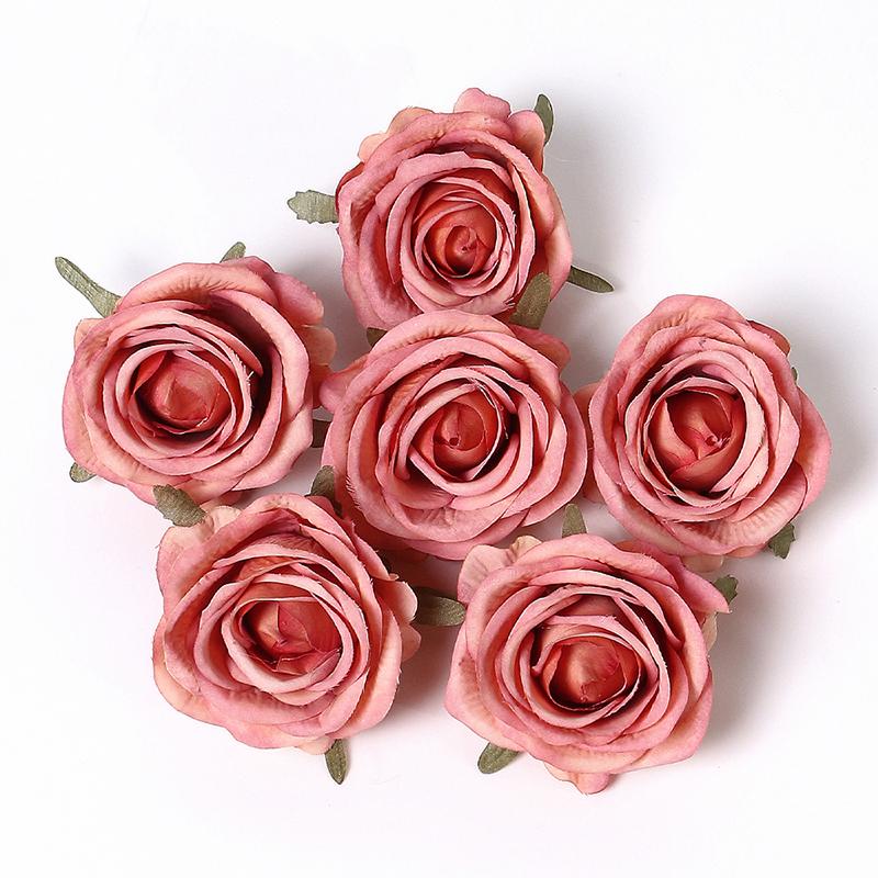 5/10Pcs Rose Artificial Flowers Head Silk Fake Flowers Wedding Decoration Home Decor DIY Bride Crafts Wreath Garland Accessories