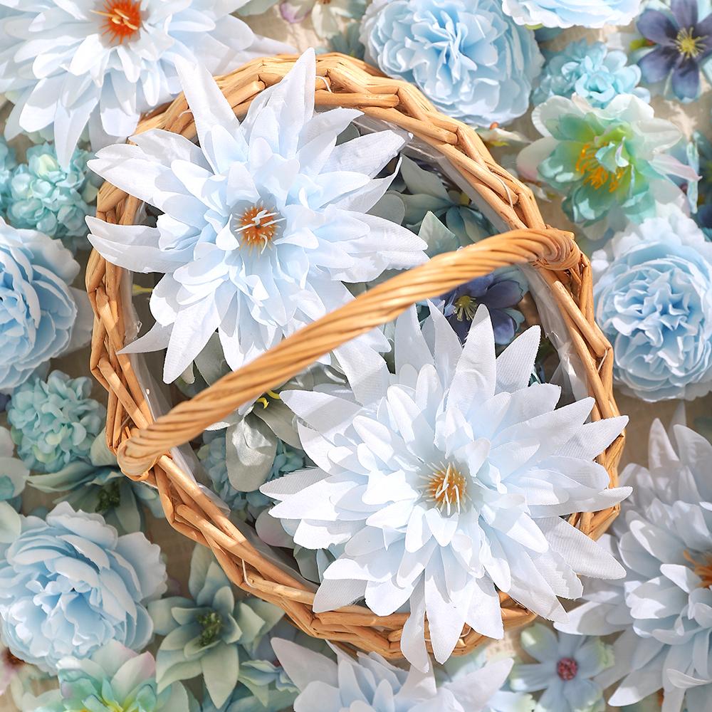 20/50Pcs Blue Artificial Flowers Rose Fake Flowers for Home Room Decor Wedding Christmas Decoration DIY Garland Gifts Accessory