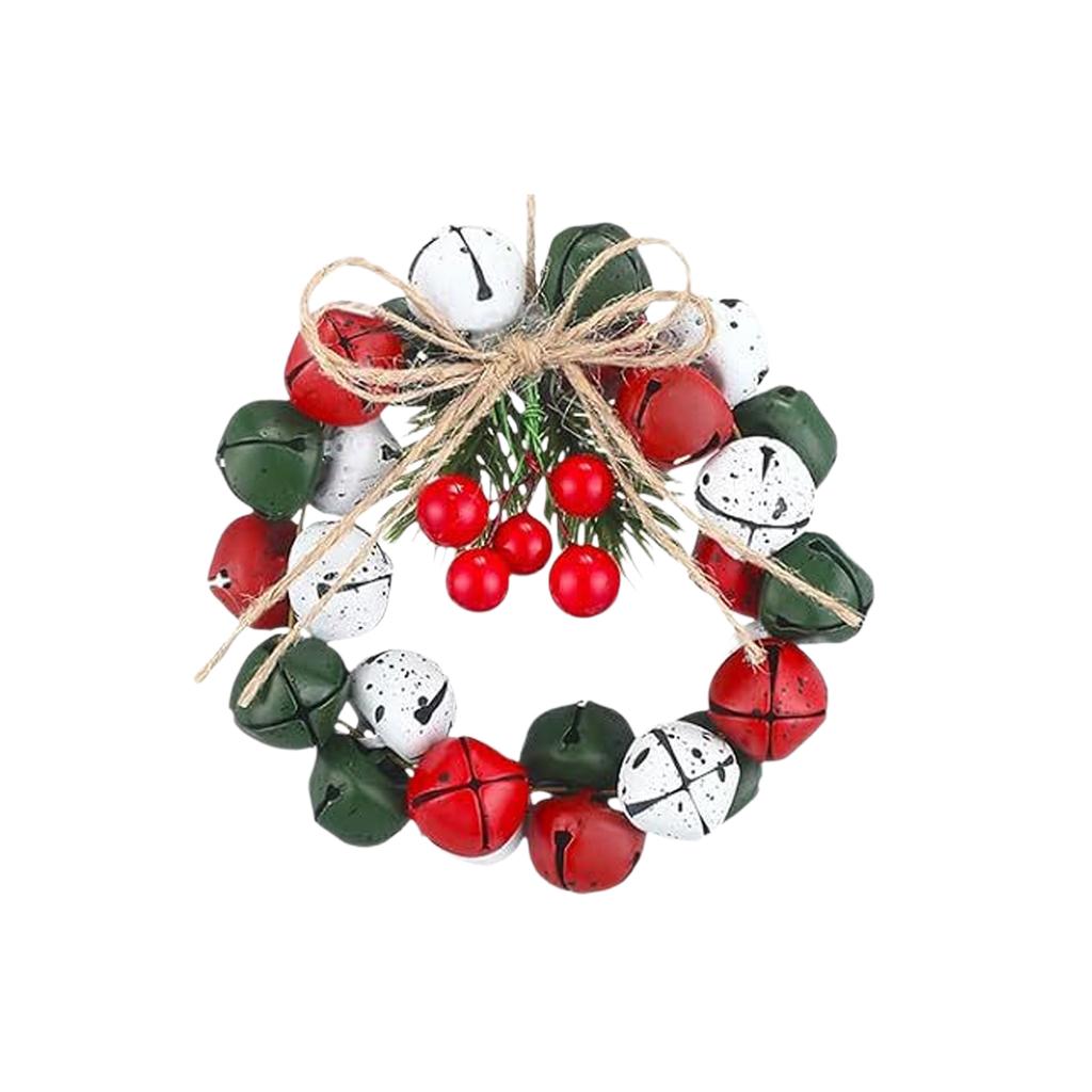 Glockenförmige Weihnachts-Kränze, Baum- und Rote-Beeren-Weihnachtsbaum-Hängedekorationen, Geeignet für Feiertags-Innenraum-Heimdekorationen.