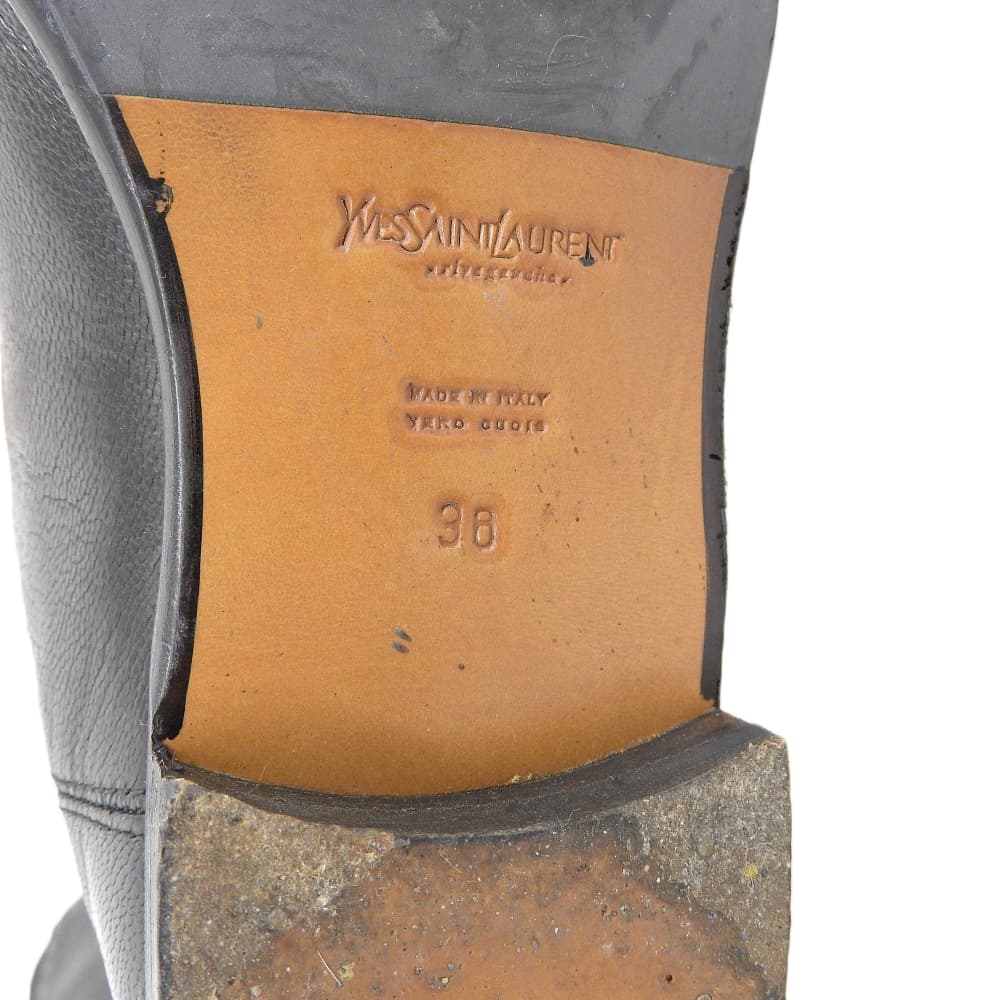 Yves Saint-Laurent Women's Side Gore Jockey Boots, Black, Size 36 shoes black leatherUsed