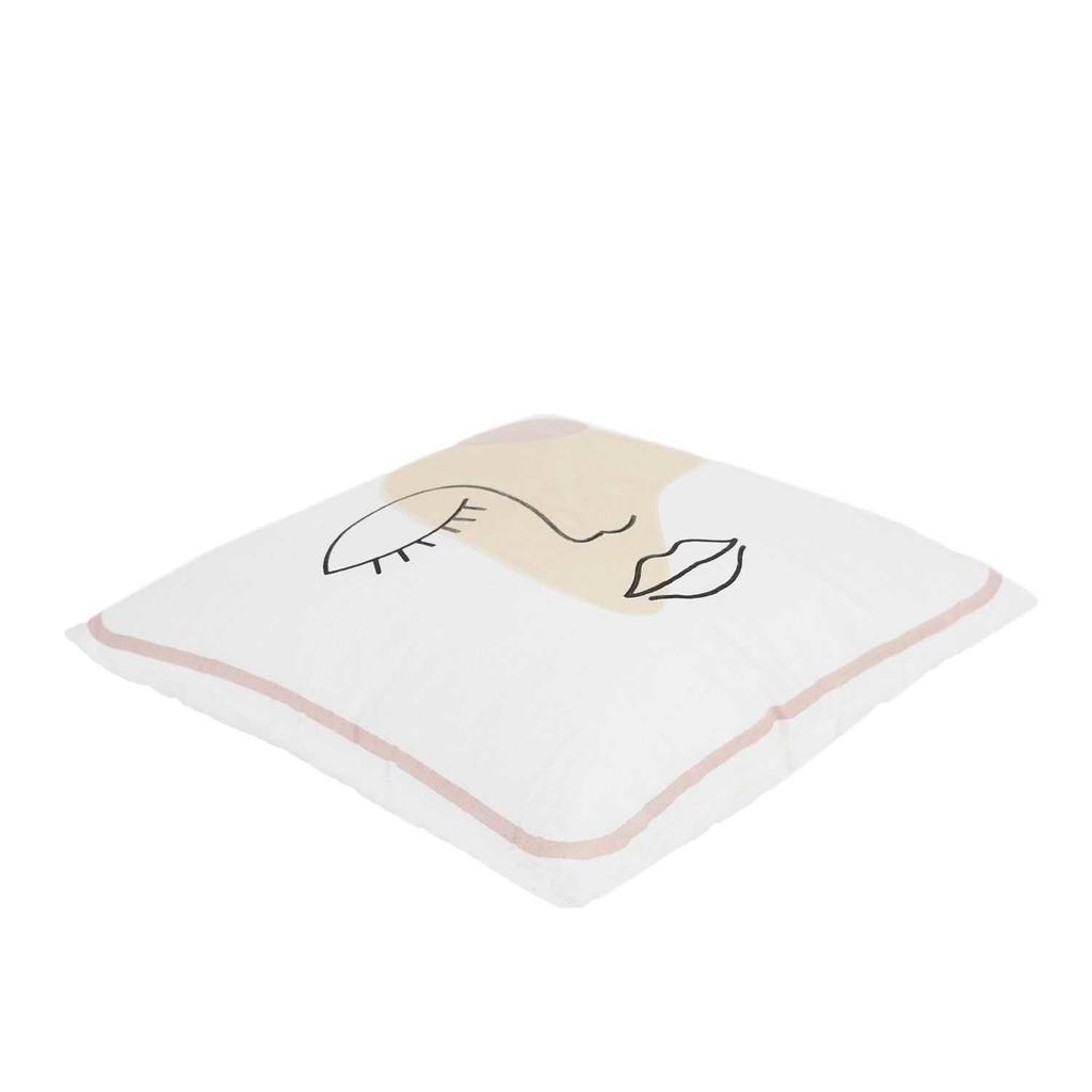 Arty pastel face decorative pillow 40x40 cm