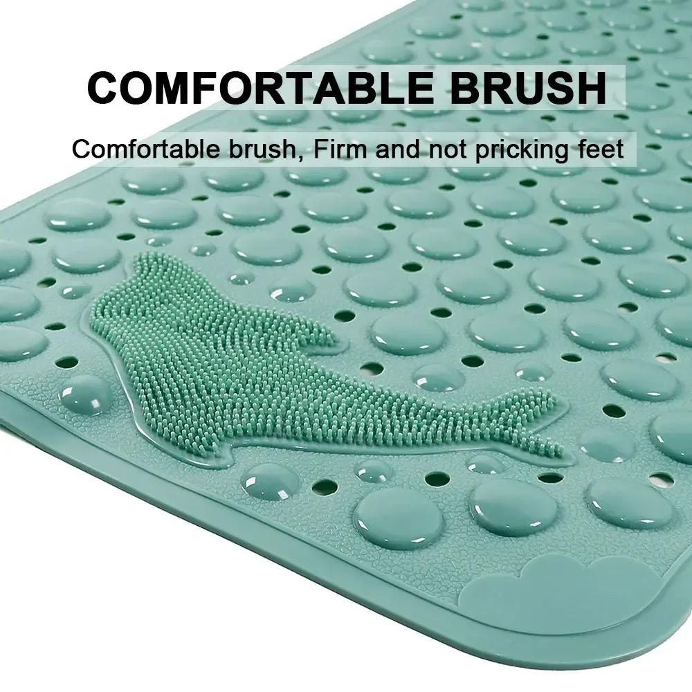 Bathroom anti-slip mat silicone world PVC shower anti-fall mat dolphin massage suction cup floor mat with drainage hole banheiro