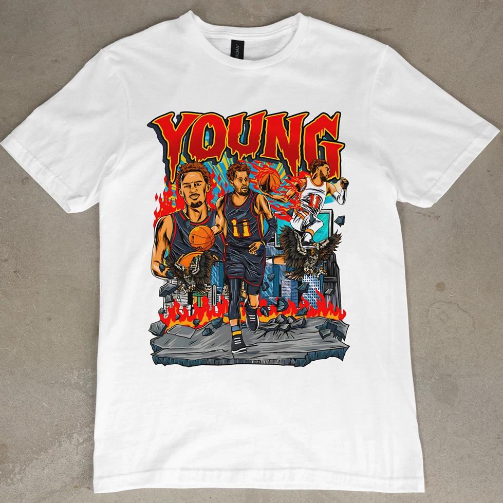 Trae Young Atlanta Hawks Graphic T-Shirt Retro Vintage NBA XS-4XL Tee NEW gift 3XL