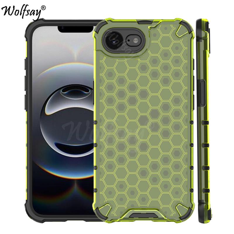 Shockproof Transparent Case For iPhone 16e Honeycomb Armor Full Back Case For iPhone 16e Case Cover For iPhone 16e 16 e 6.1 inch