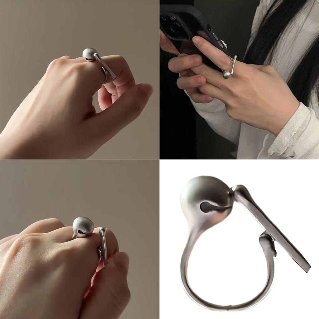 Stylish Muyu Sturdy Alloy Rings Versatile and Adjustable Jewelry Accessory Portable for Women Everyday Casual Wear