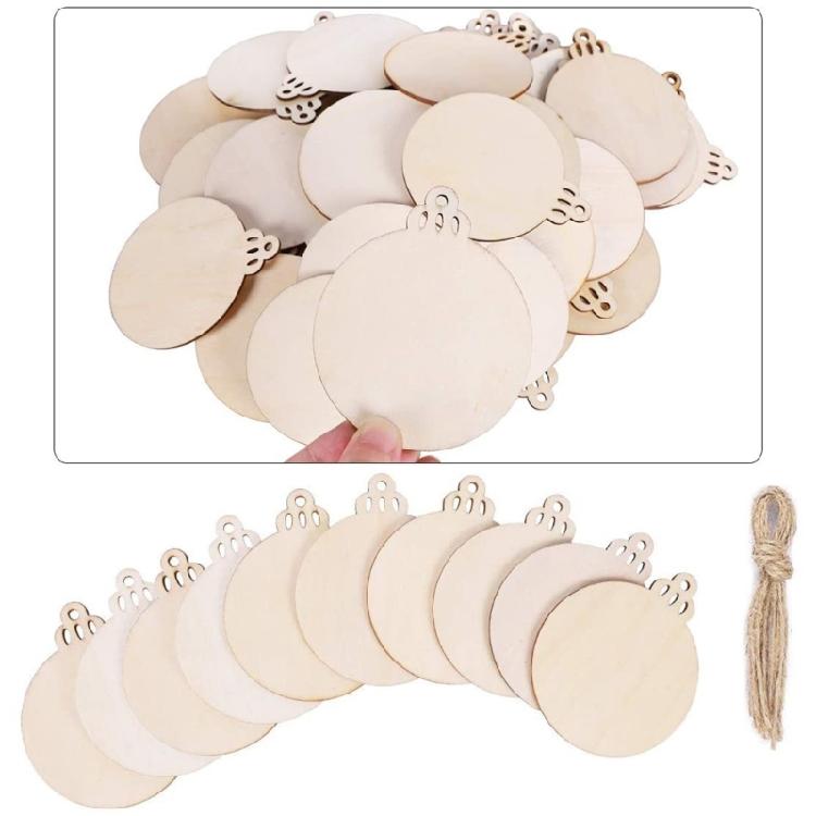 Unfinished Christmas Wood Slices with Rope Kit Festival Party Front Door Wall