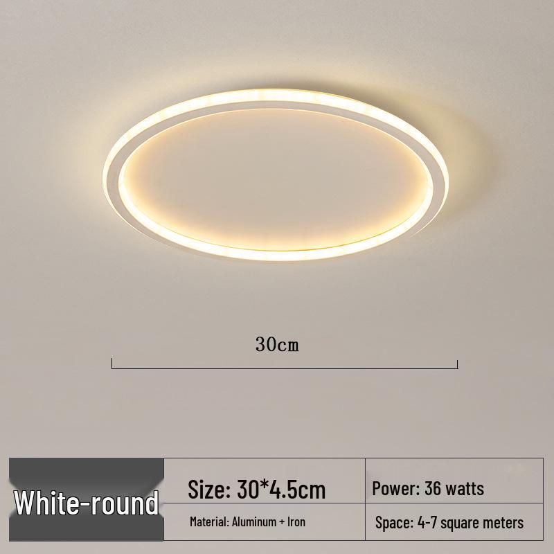 Sleek Round LED Ceiling Light - Modern Ultra-Thin for Bedroom, Living Room, Restaurant, or Study