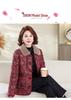 Mom's 2025 Stylish Autumn/Winter Velvet-Lined Floral Coat for Middle-Aged & Elderly Women