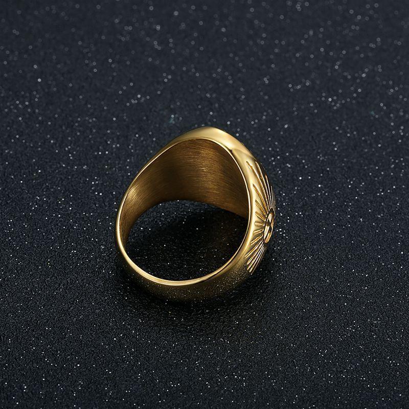Vintage Cross Jesus Gold Color Stainless Steel Religious Jesus Christ Ring for Men Women Fashion Punk Biker Jewelry Gift