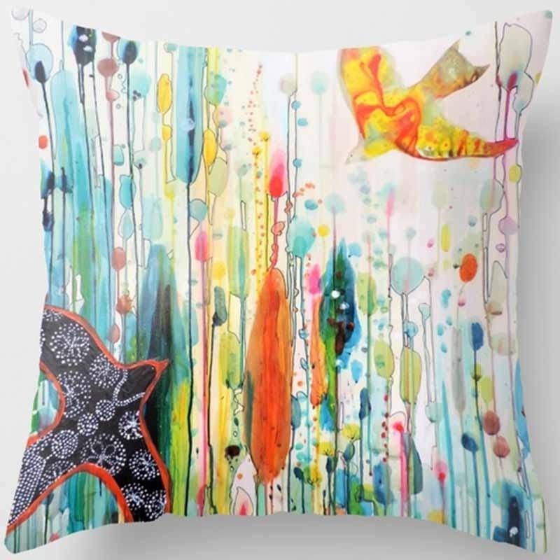 Oil Painting Floral Printing Pillowcase Home Decoration Car Sofa Decoration Pillowcase Ornament