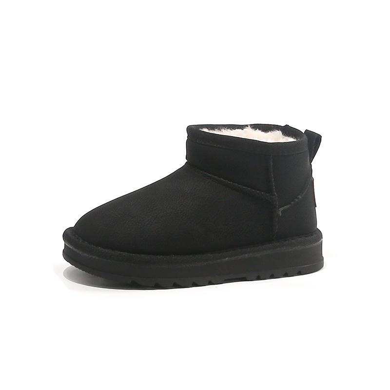 

Waterproof children s shoes, boys snow boots, winter style, girls cotton shoes, leather covered children s short boots 39 чорний