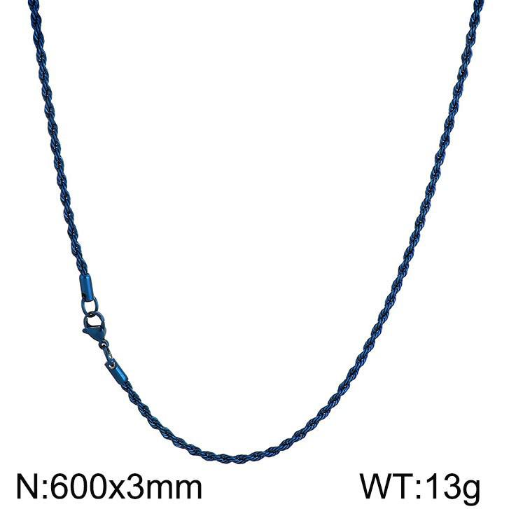 Collier Chaîne Corde en Acier Inoxydable Durable - Multi-Tailles, Acier Titane pour Hommes et Femmes